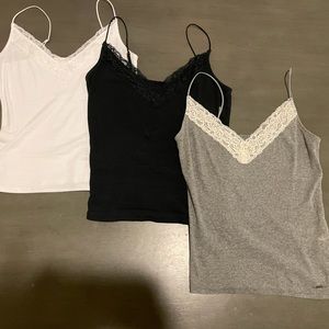 Hollister Medium Tanks. Black, White and Grey